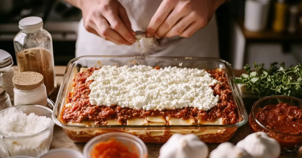 Lasagna Recipe with Cottage Cheese preparation