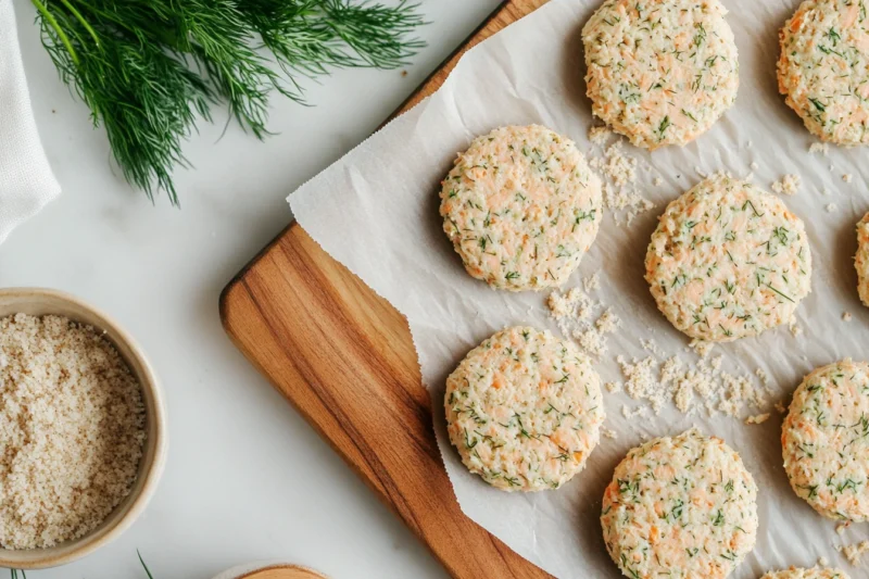 Old Fashioned Salmon Patties Recipe preparation mixture