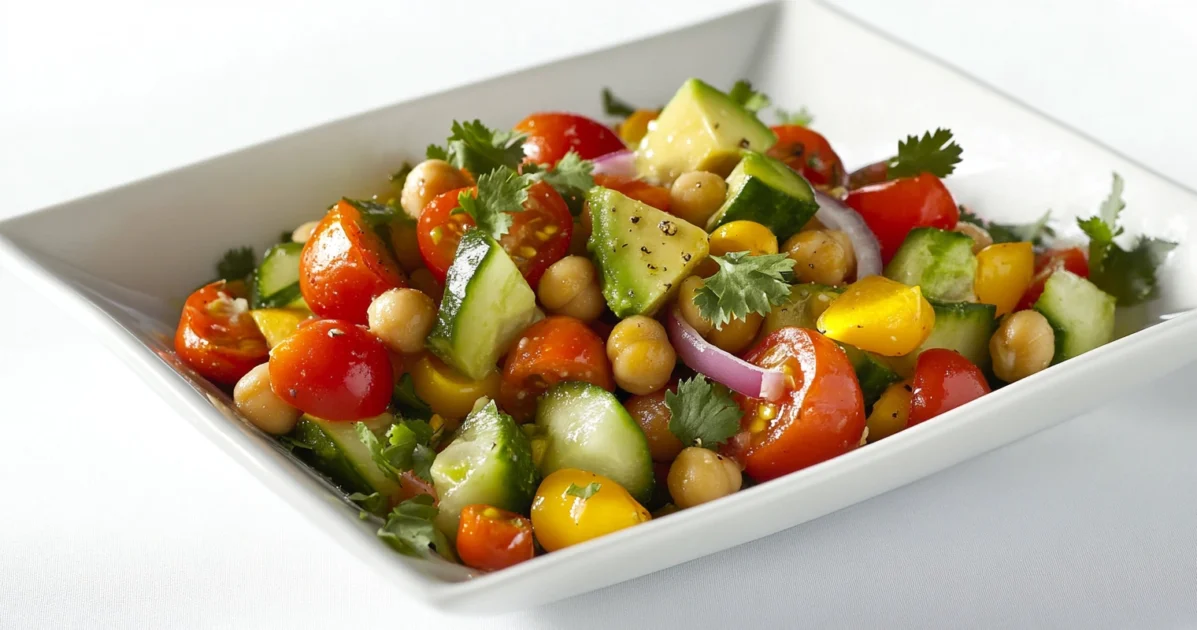 Pasta Avocado Chickpea Salad variation Garbanzo