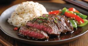 black pepper angus steak featured